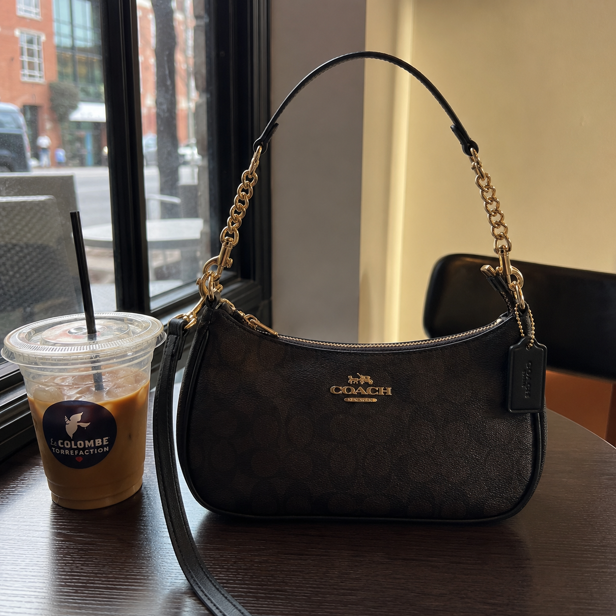Coach Dark Chocolate Leather Handbag