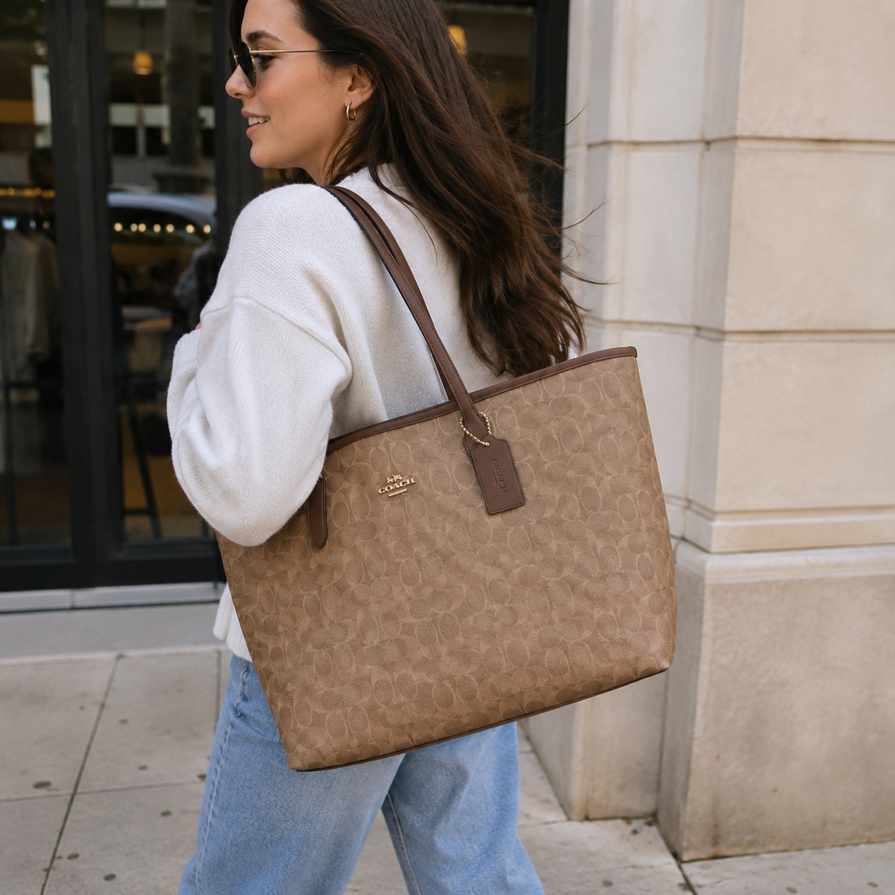 Coach City Tote Bag In Signature Canvas