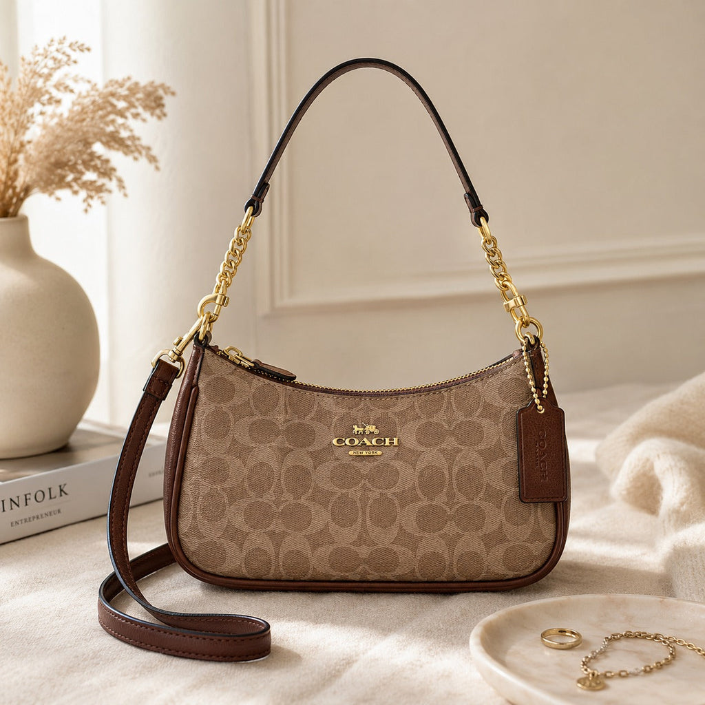 Coach Gold Leather Handbag